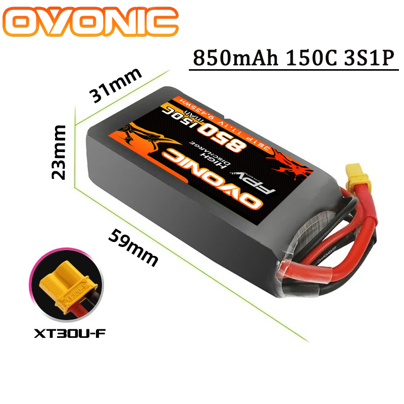 OVONIC 150C 850mAh يبو بطارية  - مراجعة Drone Battery 3S وسعره